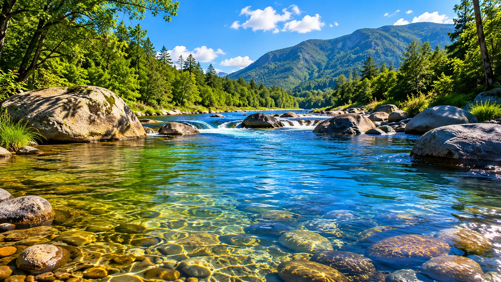 Serene river landscape